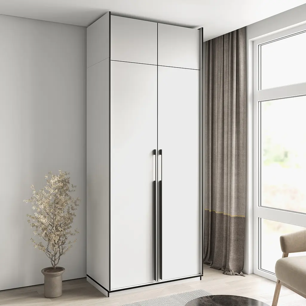 Шафа для одягу Flamecame у спальню зі штангою на 2 двері FR-14 Білий - фото 3