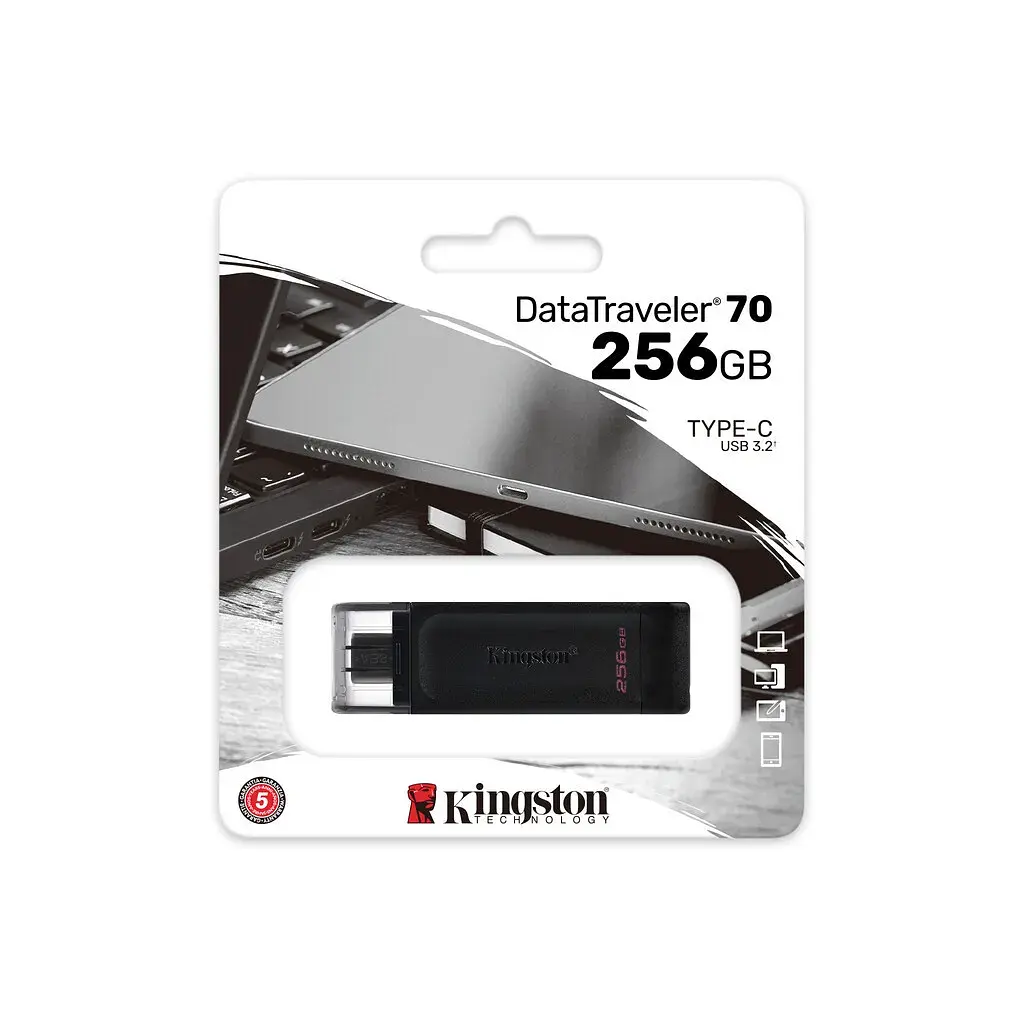 USB флеш накопичувач Kingston 256GB DataTraveller 70 USB 3.2 / Type-C (DT70/256GB) - фото 8