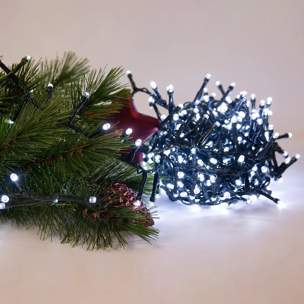 Гірлянда Chomik 200LED холодний білий з ефектом блиску 10 м (LED9485) - фото 4