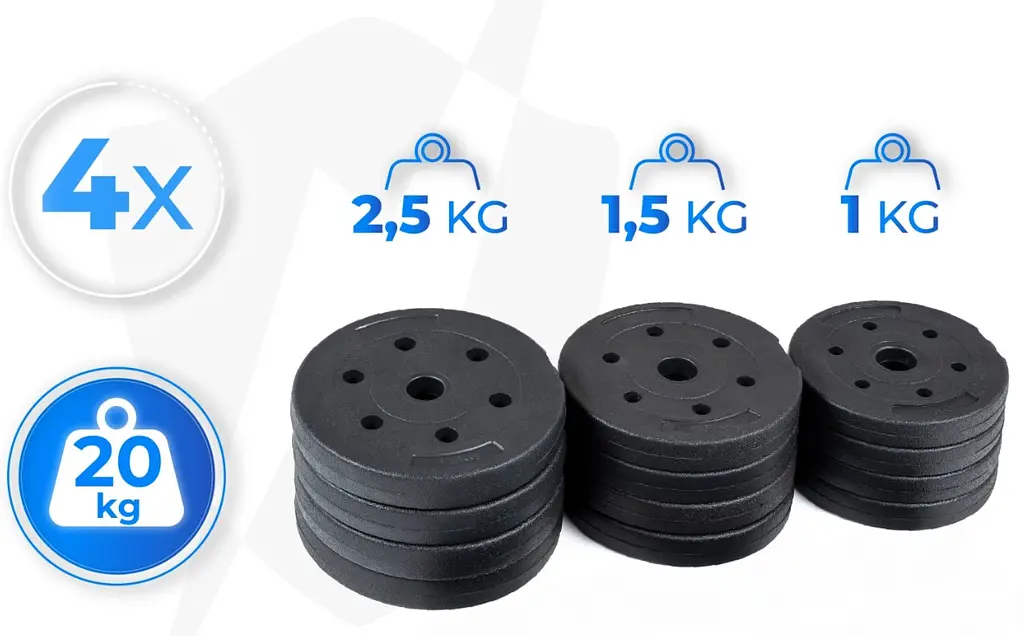 Гантелі розбірні бітумні THUNDER GYM-02 зі з'єднувачем для штанги, 2 x 10 кг (GYM-02) - фото 7