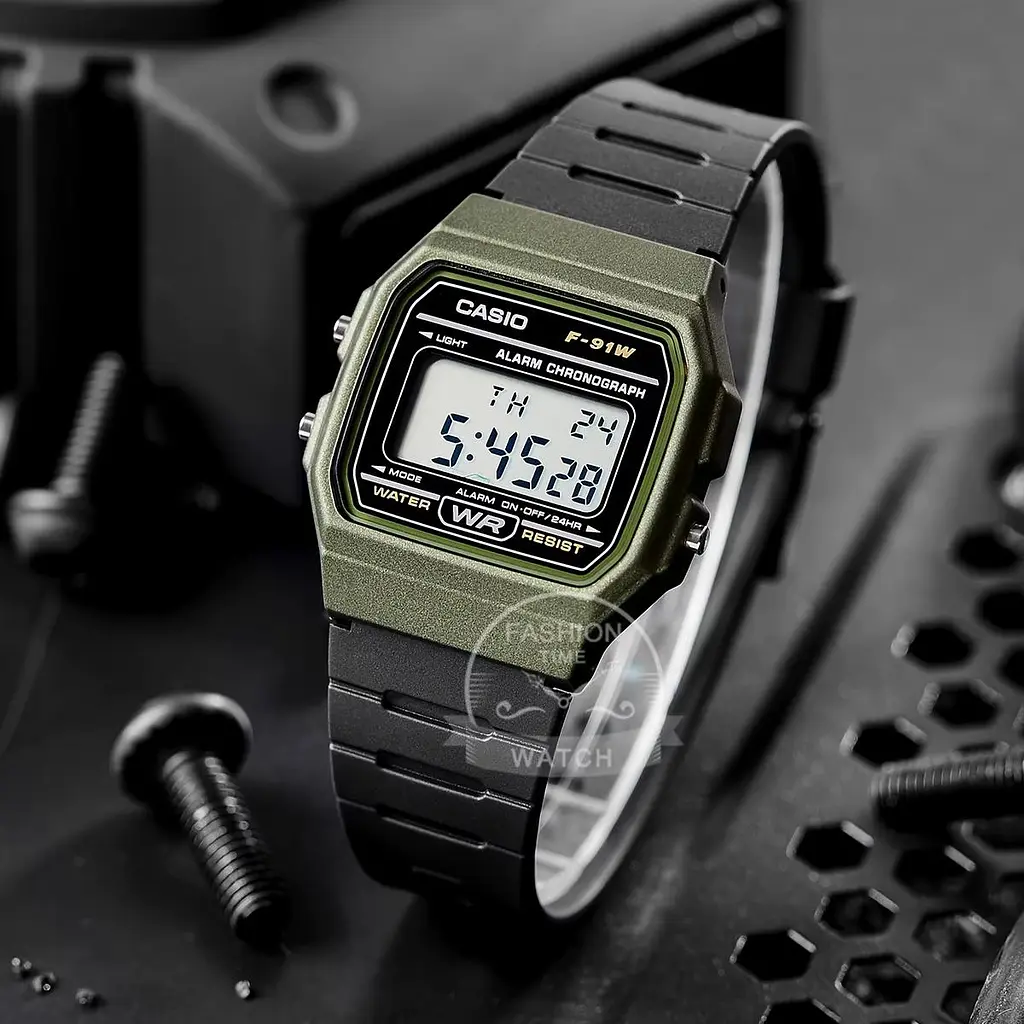 Чоловічий годинник Casio F-91WM-3A Темно-Зелений ( AT1141-0127 ) - фото 5