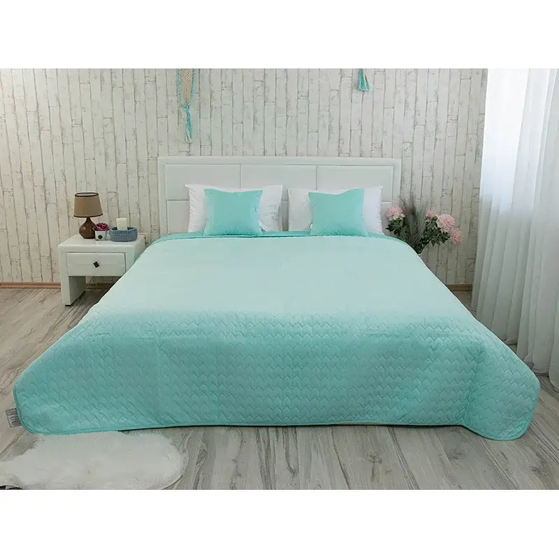Покривало Руно двостороннє декоративне Velour Tiffany 180x220 см м'ятне