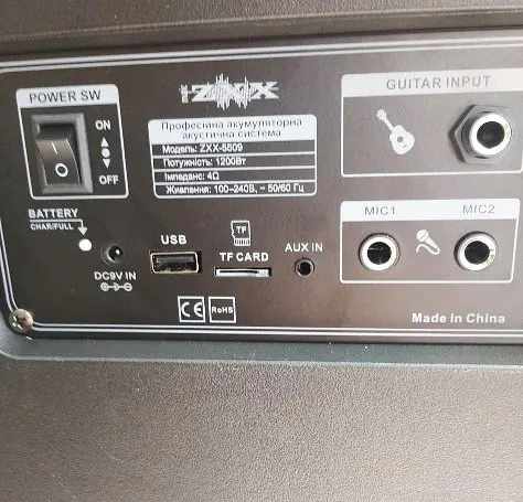 Портативна колонка ZXX-5509 з мікрофоном караоке RGB підсвічування пульт TWS/FM/USB Чорний - фото 5