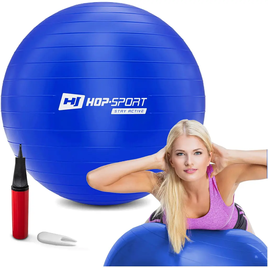 Фітбол Hop-Sport 65см синій + насос 2020 - фото 3