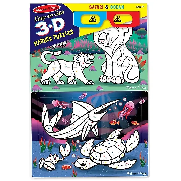 3D пазл-розмальовка по крапкам Melissa&Doug Сафарі/Океан (MD8823) - фото 2