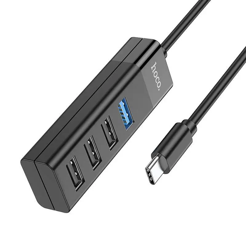 Hub адаптер Hoco Type-C Easy mix 4-in-1 converter HB25 Usb3.0+3xUsb2.0 - фото 2