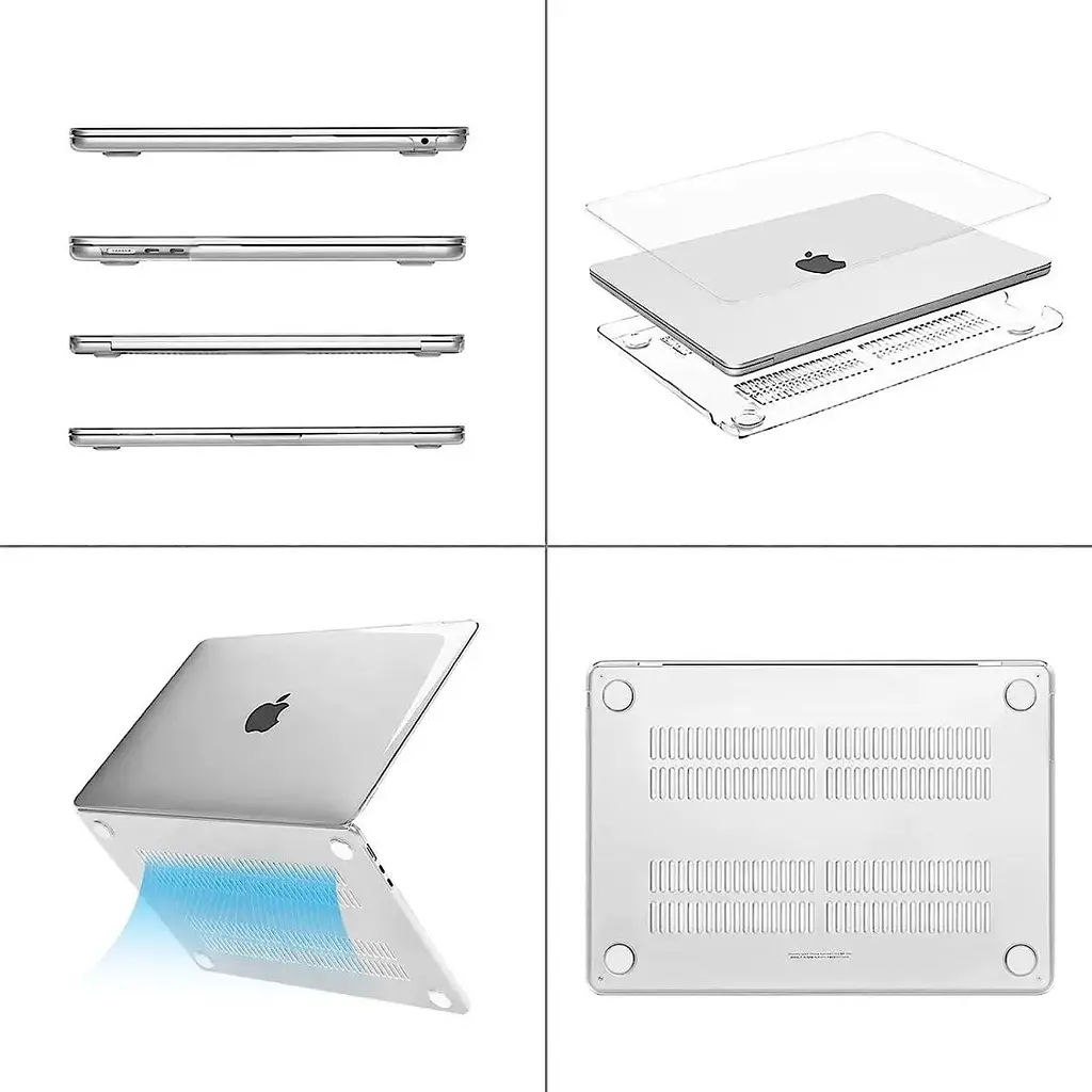 Пластиковая накладка (верх и низ) HardShell Case для Apple MacBook Air 15.3` M2 A2941 2023 Crystal Grey [98197] - фото 4