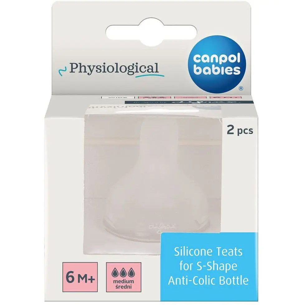  Соска силиконовая для бутылочки Canpol babies S-Shape L средняя 2 шт. (59/893) - фото 4