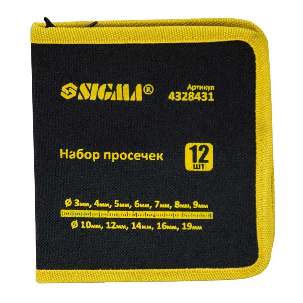 Пробійник Sigma 12шт 3-10, 12, 14, 16, 19мм (чохол) (4328431) - фото 4