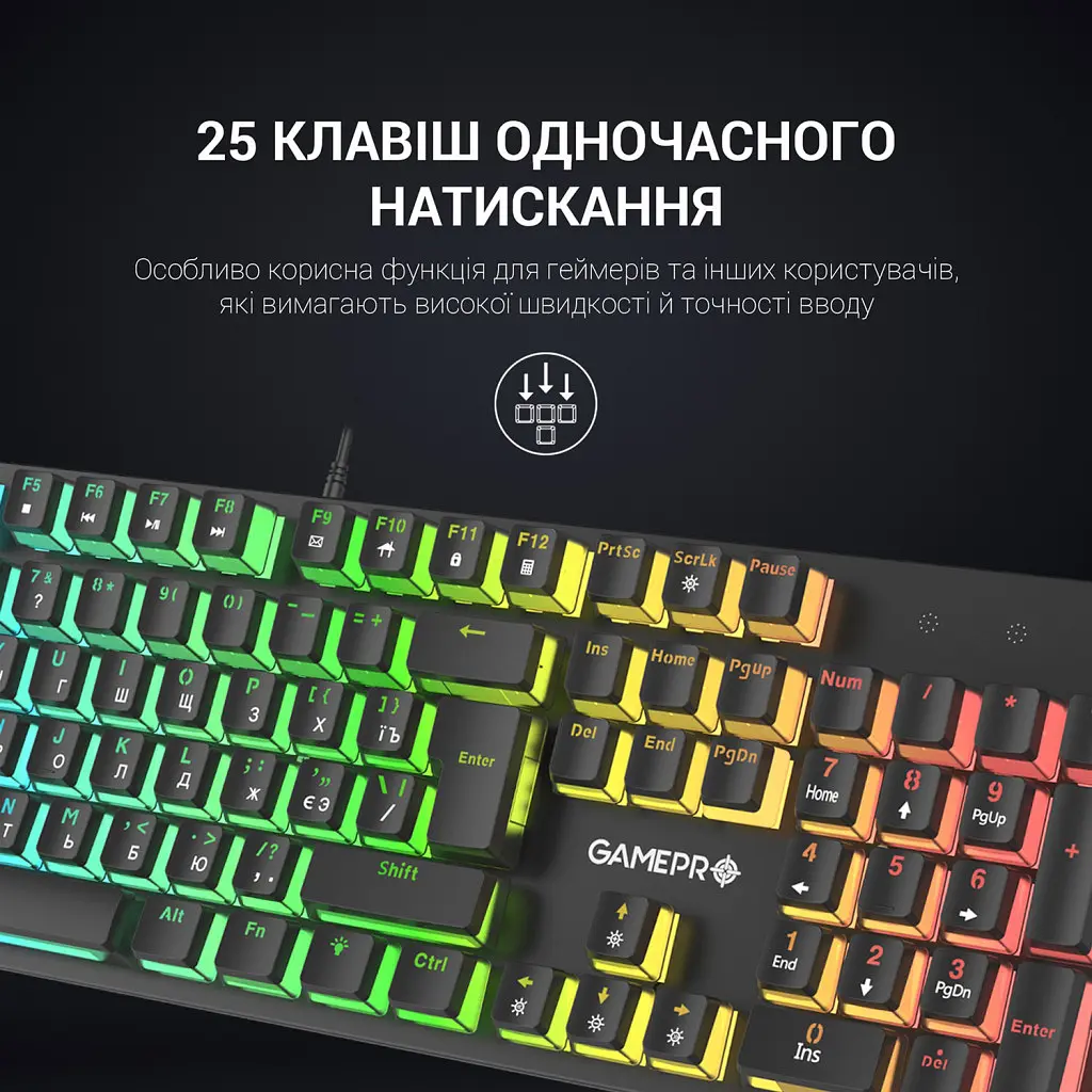 Клавіатура GamePro MK85R Red Switch RGB USB Black (MK85R) - фото 10