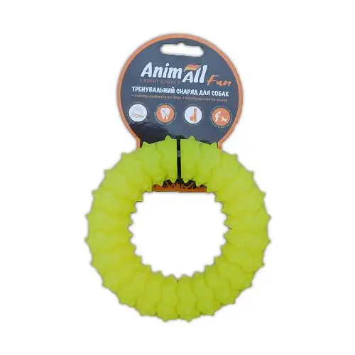 Игрушка AnimAll Fun кольцо с шипами желтое 12 см - фото 1