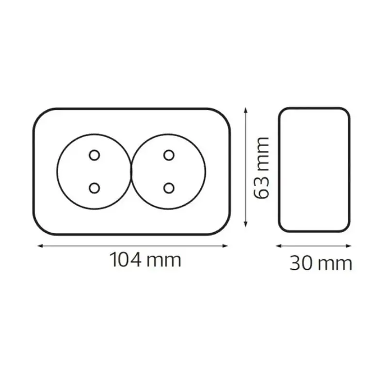 Розетка HOROZ ELECTRIC Eva, подвійна накладна, чорна - фото 2