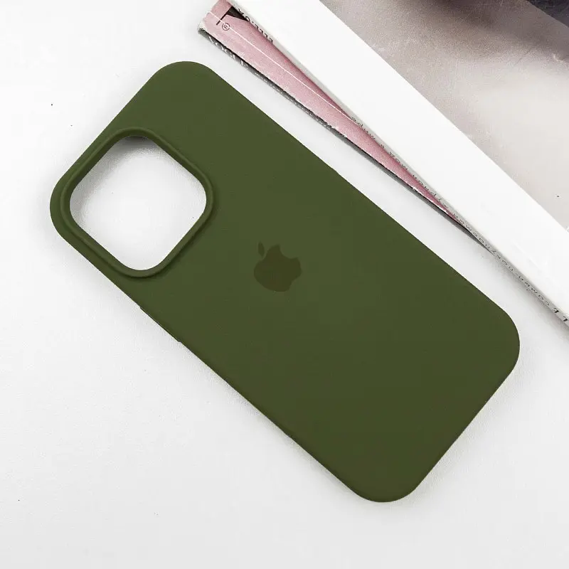 Чехол Epik Silicone Case Full Protective (AA) для Apple iPhone 13 Pro (6.1) Зеленый / Dark Olive - фото 2