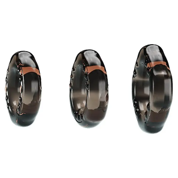 Набір ерекційних кілець Baile Cock ring Yvonne Set 3 шт. чорний - фото 4