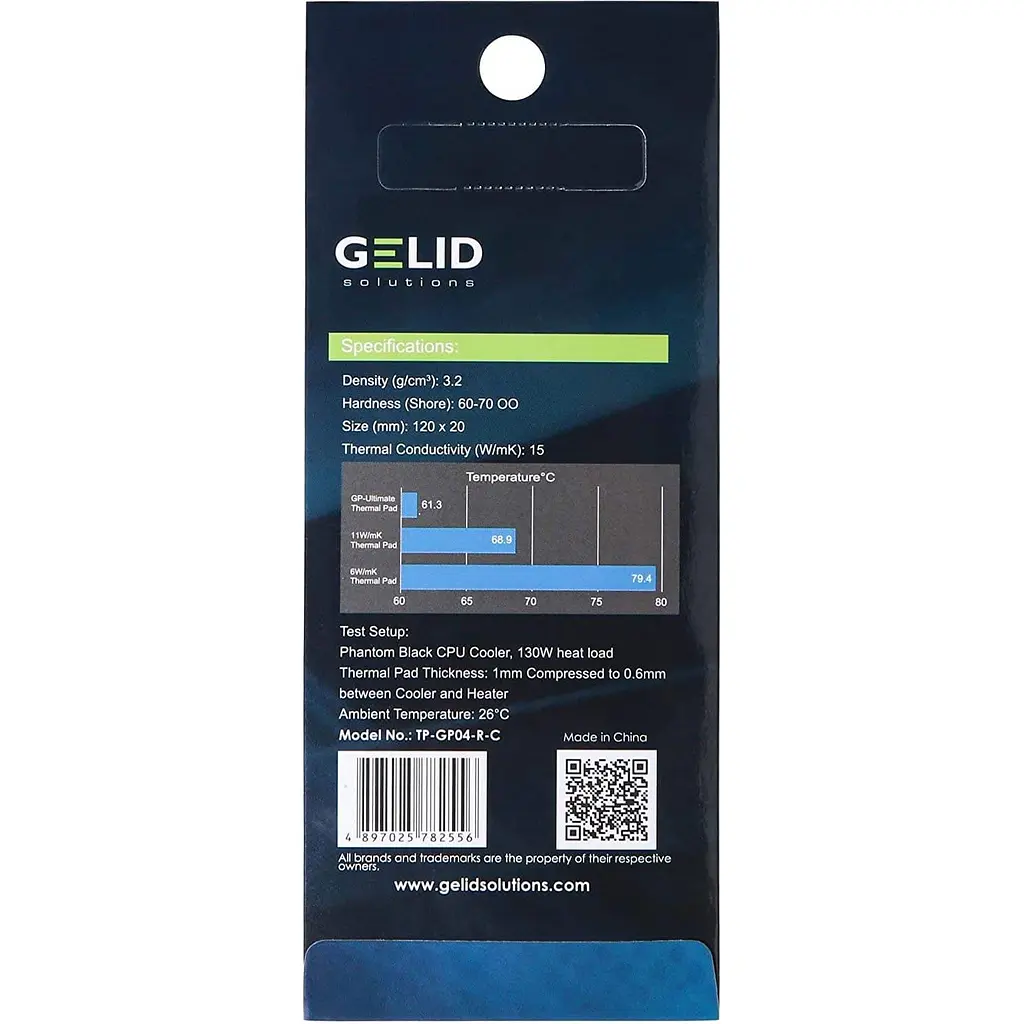 Термоинтерфейс Evolution Gelid Solutions GP-Ultimate Thermal Pad 120x20x1.5 mm TP-GP04-R-C - фото 2