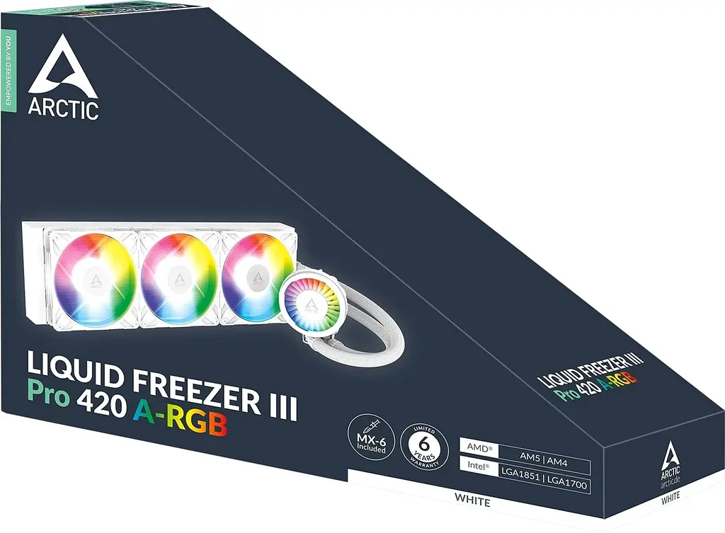 Система водяного охлаждения Arctic Liquid Freezer III Pro 420 A-RGB White (ACFRE00189A) - фото 5