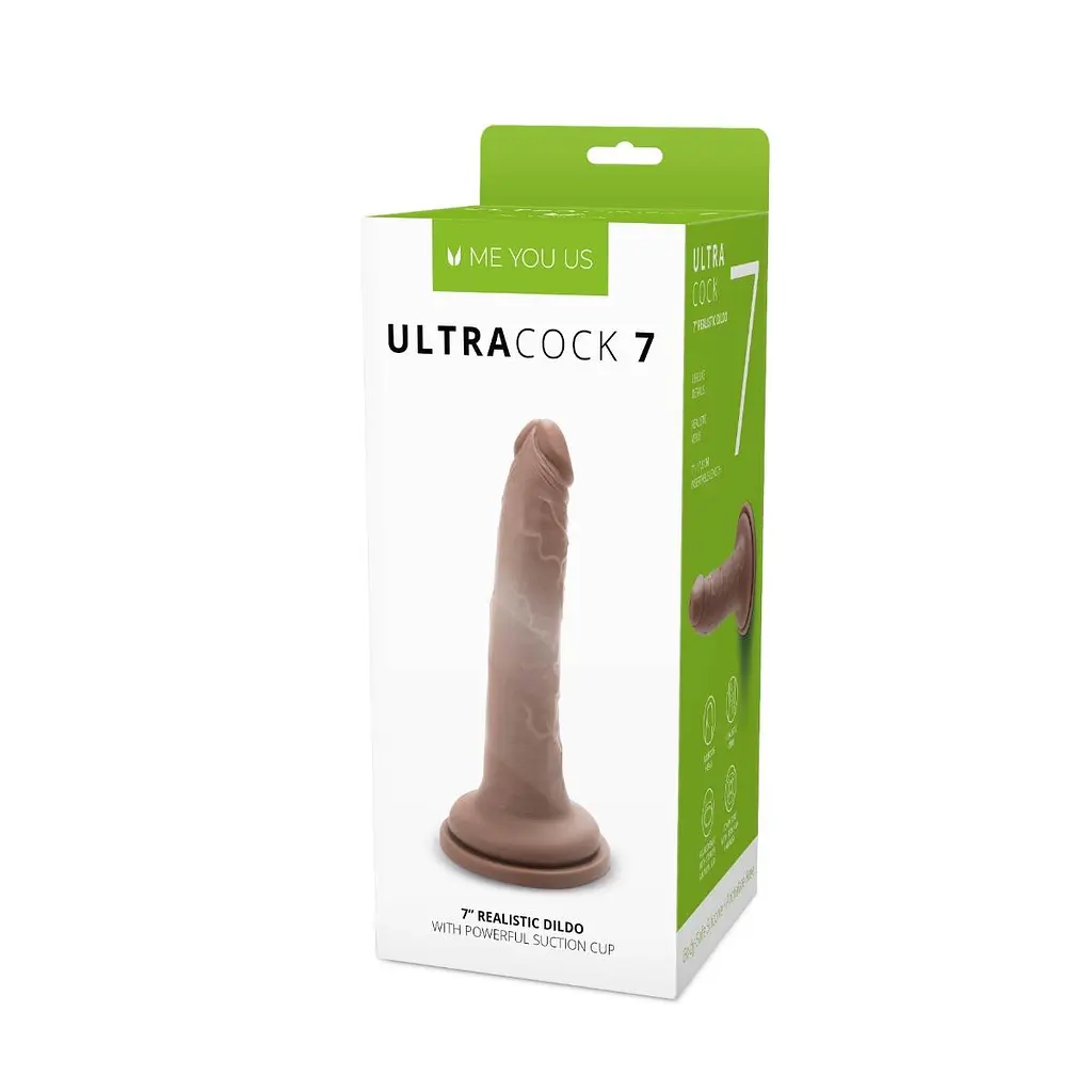 Фалоімітатор Me You Us Silicone Ultra Cock 7 in 17.8 см (коричневий) - фото 4