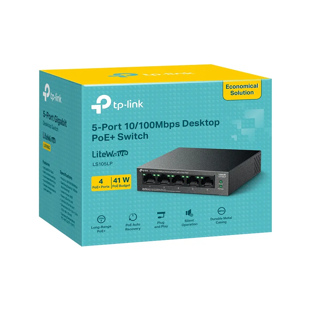 Коммутатор LS105LP 5xFE (4xPoE), 41 Вт TP-Link teh0018258 - фото 9