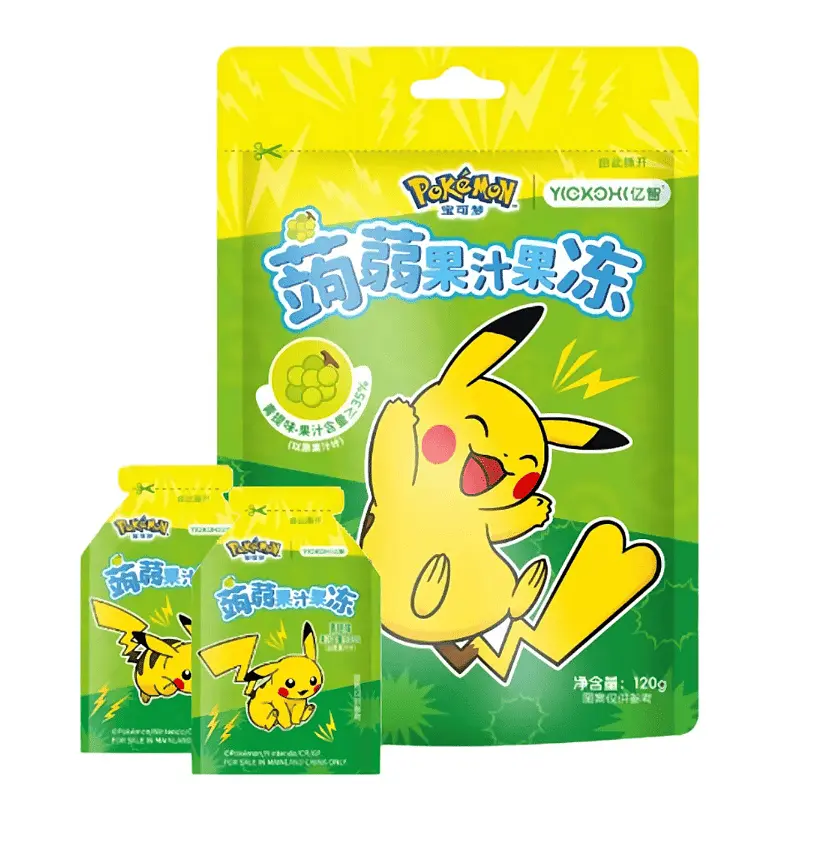 Желейні цукерки Pokemon Konjac Juice Jelly Green Grape Gummy 120г - фото 2