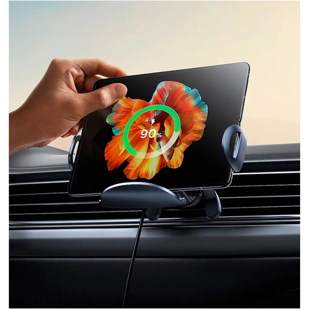 Автотримач із бездротовою зарядкою Baseus LightChaser Series Triple-Coil 15W Black (C40355901111-00) [124906] - фото 9