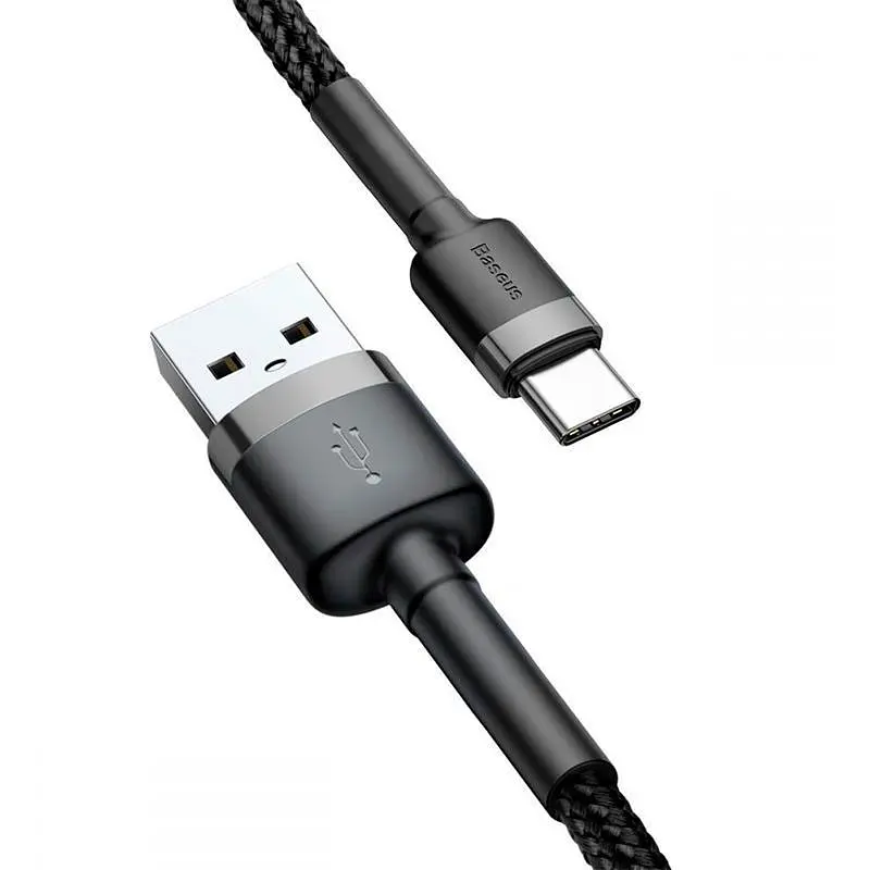 Кабель Baseus Cafule Suppport VOOC Cable USB to Type-C 5A 1m CATKLF-VA01 Black - фото 3