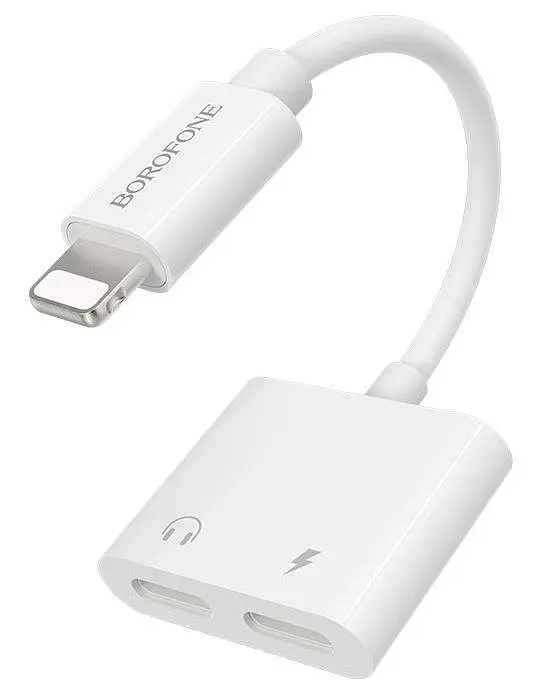Переходник аудиоадаптер Borofone BV11 Dual Lightning digital audio converter белый - фото 3