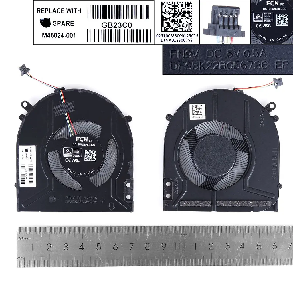 Вентилятор для HP Pavilion X360 14-DY 14M-DY TPN-W146 series, (M45024-001, FCN FN9V DFS5K22B056736) - фото 3