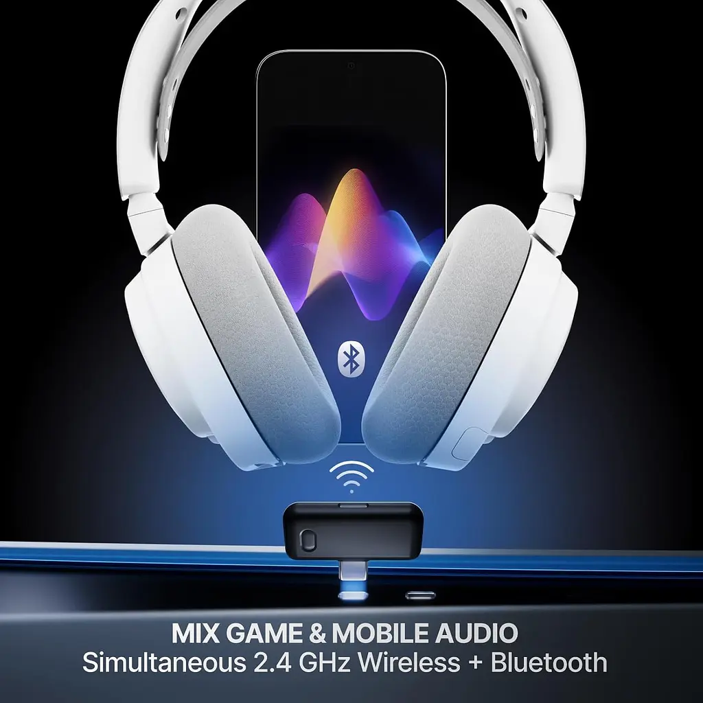 Ігрова гарнітура SteelSeries Arctis Nova 7 Gen 2 Wireless White /PC/PS/SW/MAC/MOB - фото 7