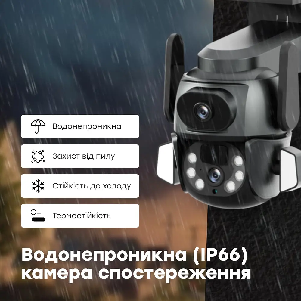 IP PTZ-відеокамера з WiFi 4Mp (2*2Mp) Light Vision VLC-9692WI10ZL f=4+8mm, ІЧ+LED-підсвічування, з мікрофоном (75-00205) - фото 7