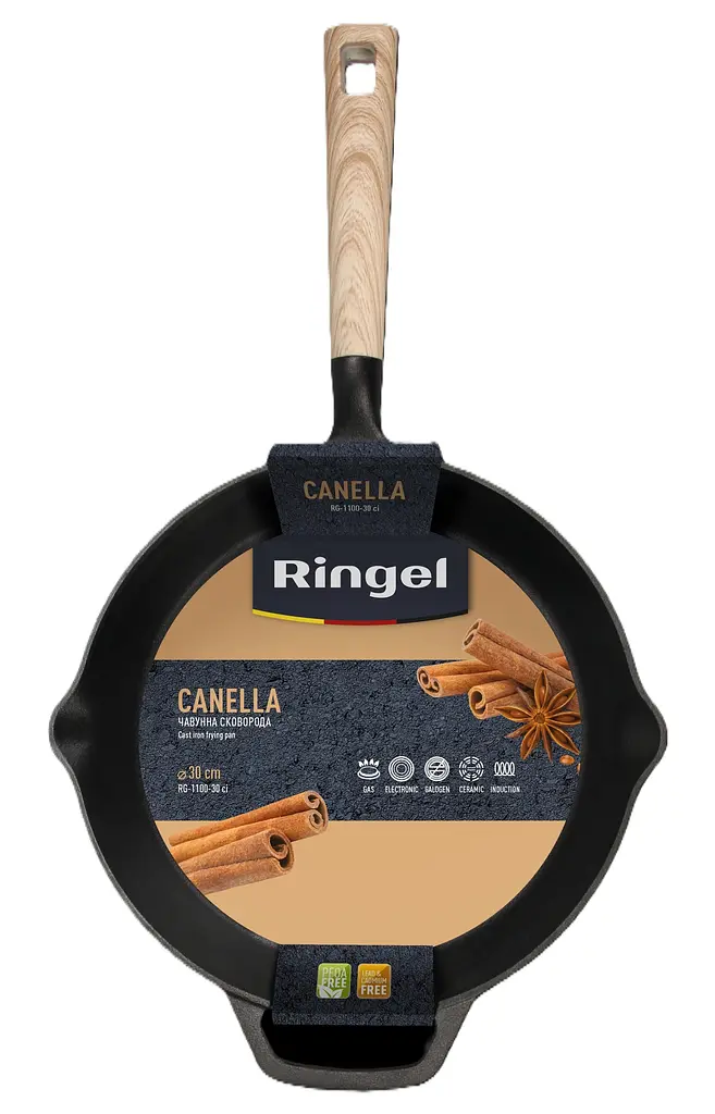 Сковорода Ringel Canella чугунная 30 см без крышки (RG-1100-30 ci) - фото 4