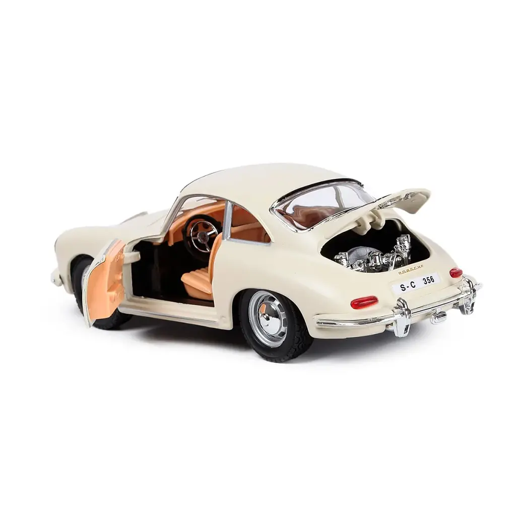 Автомодель - PORSCHE 356B (1961) (асорті слонова кістка, червоний, 1:24) - фото 11