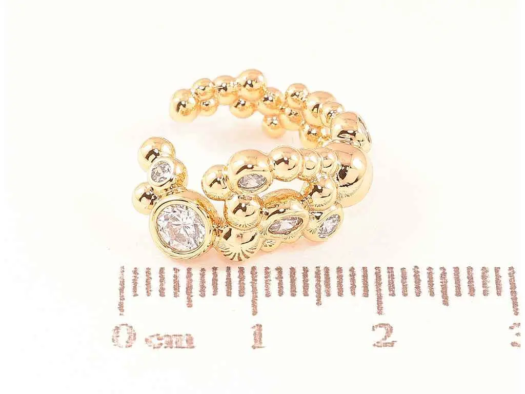 Сережки Xuping моно-кафа позолота 18K "Візерунок з кристалами" 290797 - фото 2