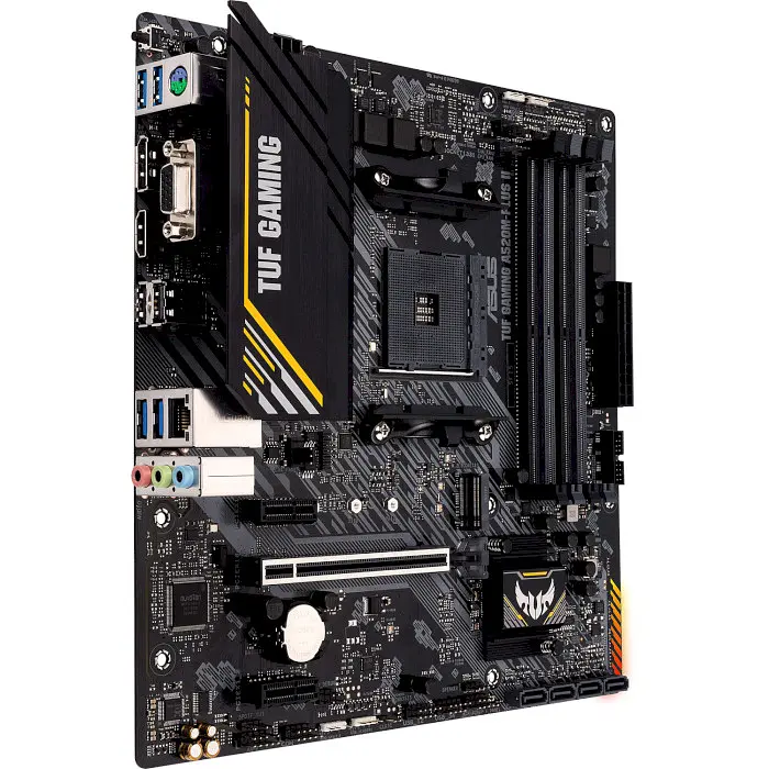 Материнська плата ASUS TUF GAMING A520M-Plus II (TUF Gaming A520M-Plus II) (Socket AM4, AMD A520, Micro-ATX) - фото 2