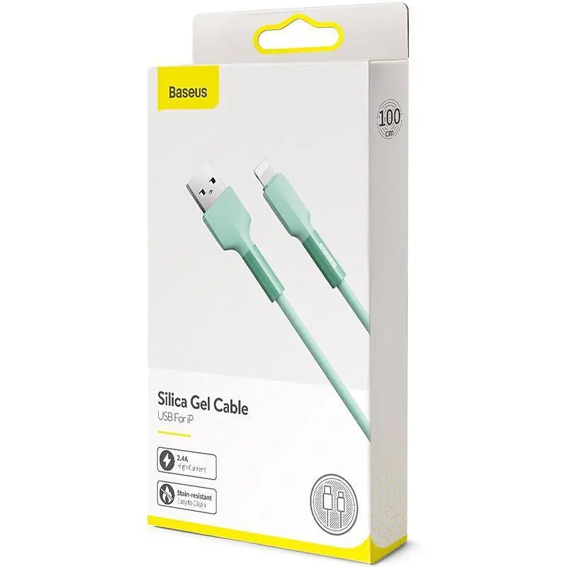 Кабель Baseus Silica Cable USB to Lightning 2A 1m CALGJ-06 Green - фото 2