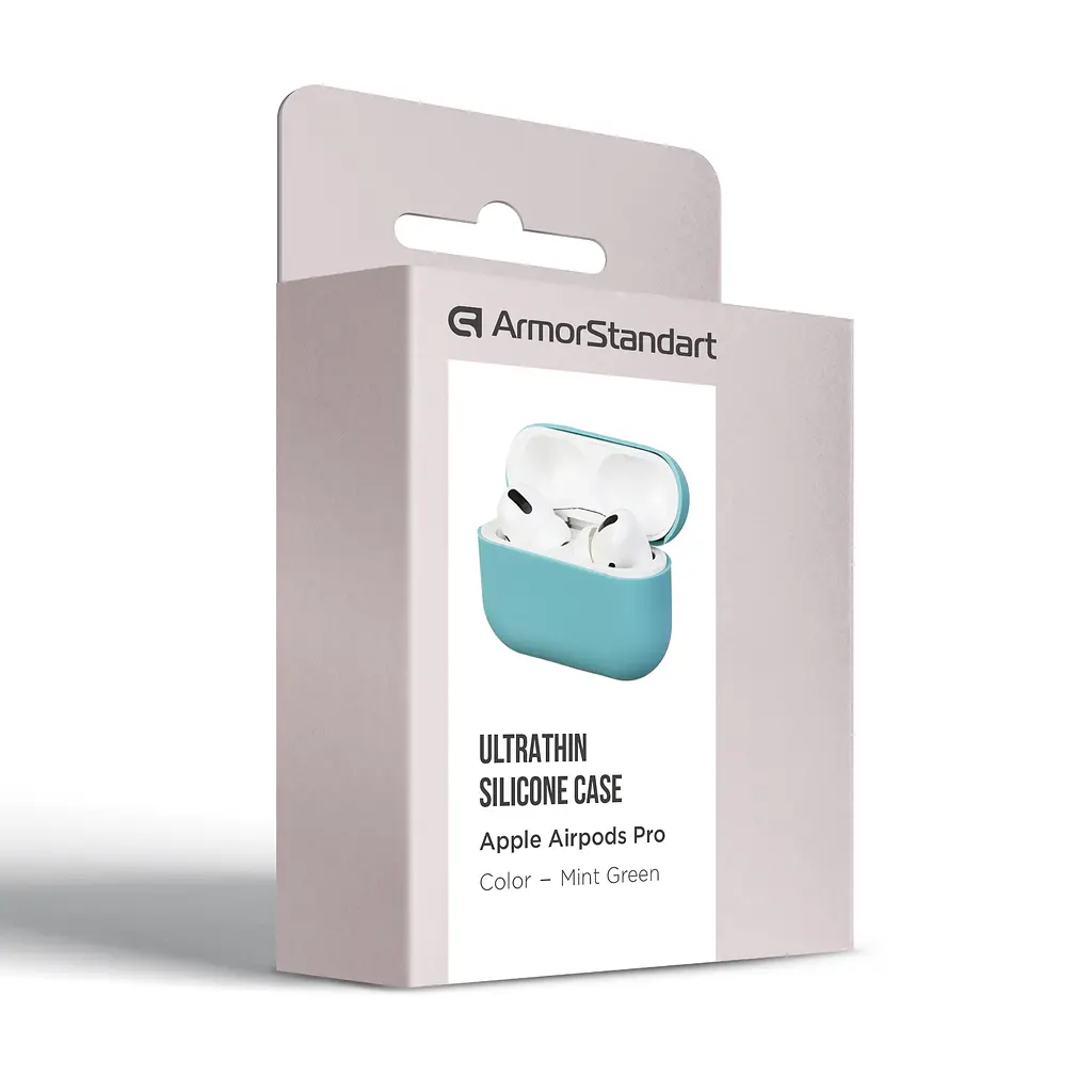 Силіконовий чохол для навушників Apple AirPods Pro, Ultrathin Silicone Case, бірюзовий, захисний чохол, ультратонкий і легкий, захист від подряпин і пилу, м"який силікон, ArmorStandart (ARM55968) - фото 3