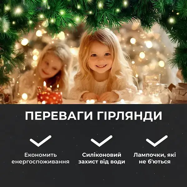Гірлянда Роса нитка 2000 LED довжина 200 м з пультом від мережі, білий GarlandoPro 2000L200MWW - фото 18