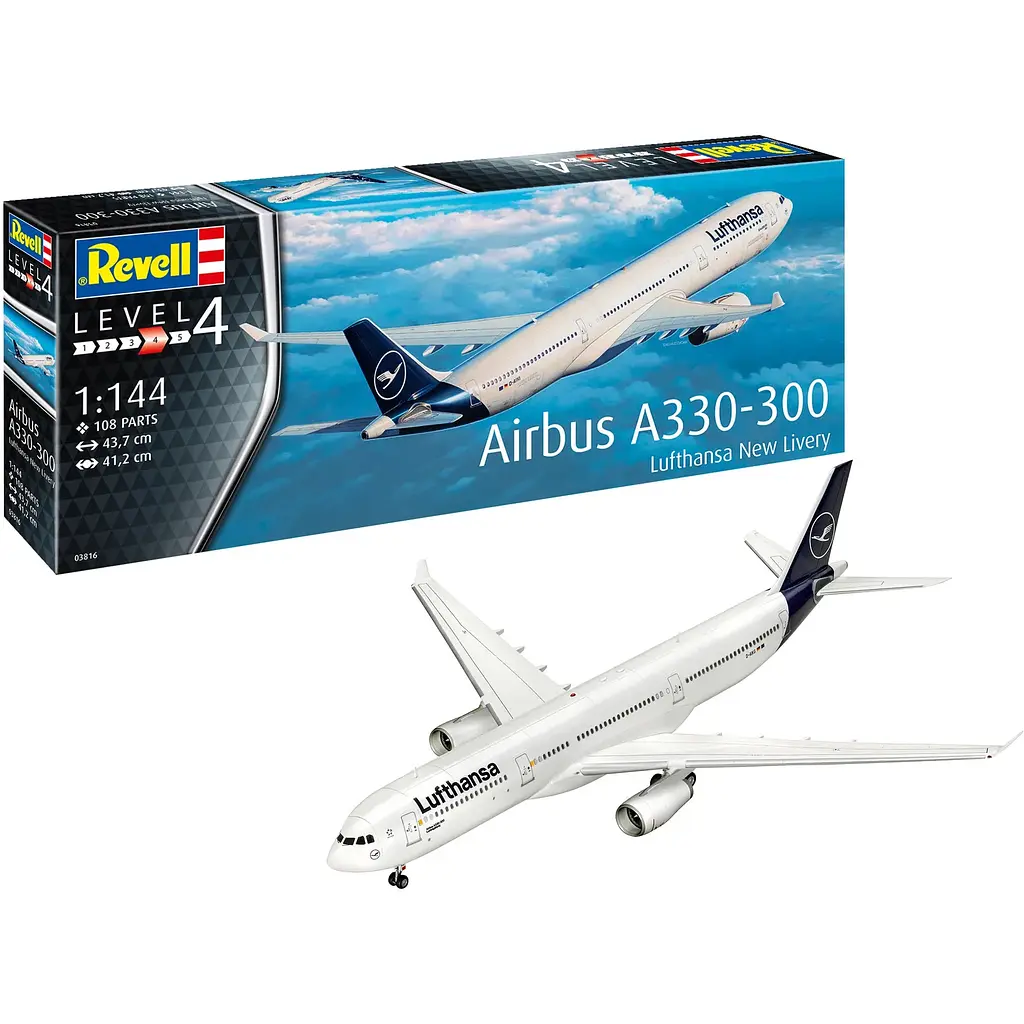 Збірна модель Revell Літак Airbus A330-300 Lufthansa масштаб 1:144, 108 деталей (RVL-03816) - фото 2