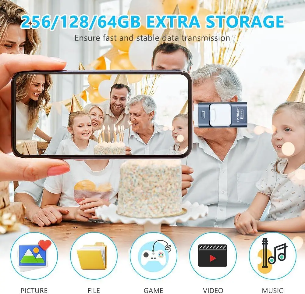 Флеш-накопичувач AXFEE 256GB 4-в-1 USB/Type-C/microUSB/Lightning - фото 4