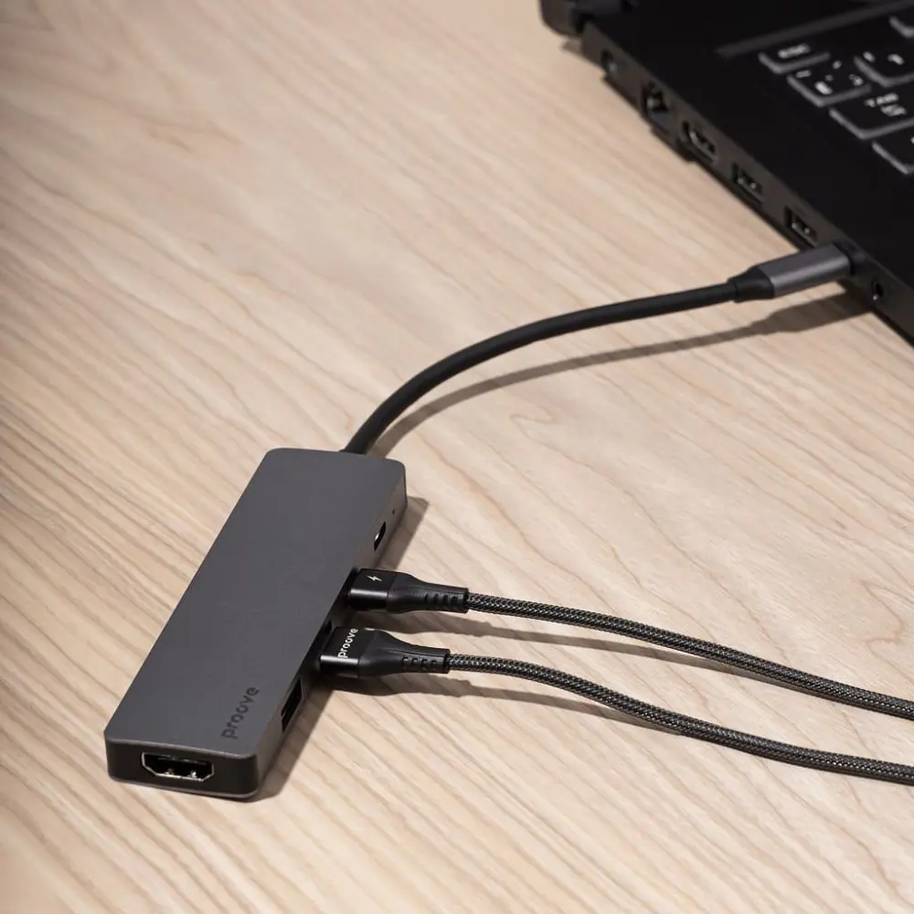 Type-C-Хаб Proove Iron Link 7 in 1 (2*Type-C + 2*USB3.0 + HDMI + SD/TF) - фото 3