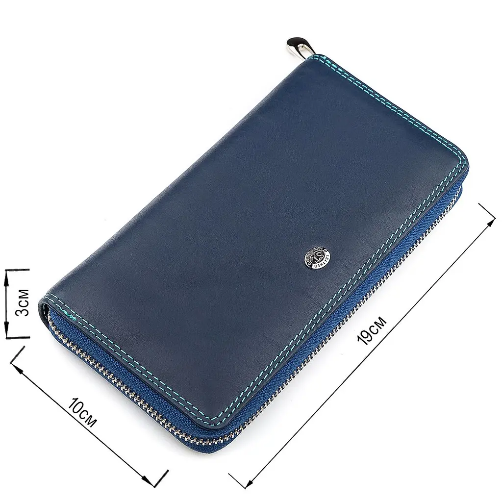 Гаманець жіночий ST Leather 18375 (SB71) на блискавці синій - фото 3