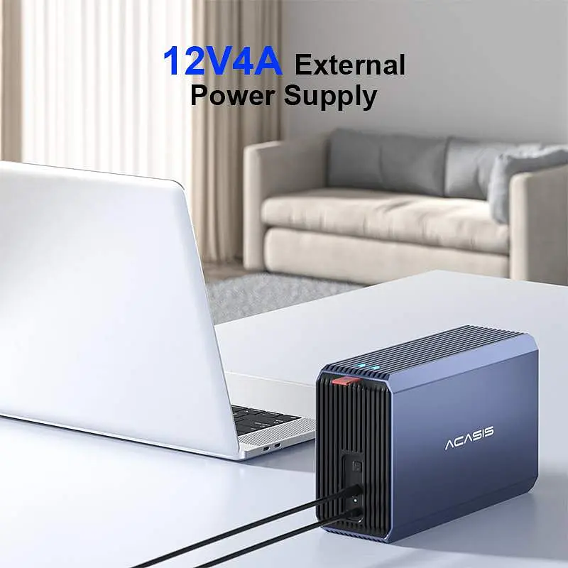 Корпус для зовнішнього накопичувача ACASIS EC-7352 USB 3.0 з підтримкою RAID та ємністю до 60 ТБ (Синій) - фото 8