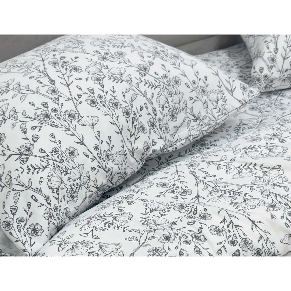 Пододеяльник Ecotton фланель White/ Black 180х215 см белый с принтом (25543) - фото 5
