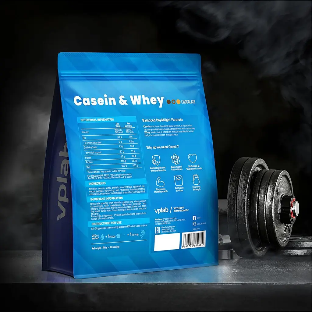 Протеїнова суміш VPLab Casein & Whey Chocolate 500 г - фото 3