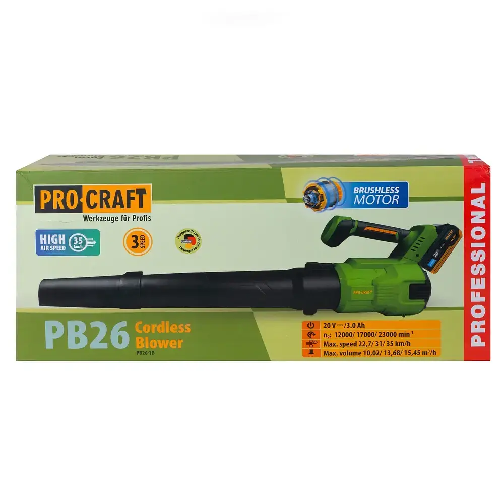 Акумуляторна повітродувка Procraft PB26 (1 АКБ та ЗП) - фото 9
