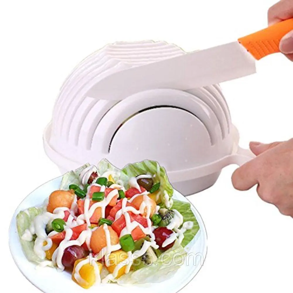Салатниця - овочерізка Salad Cutter Bowl для швидкої шаткування овочів та салатів - фото 6
