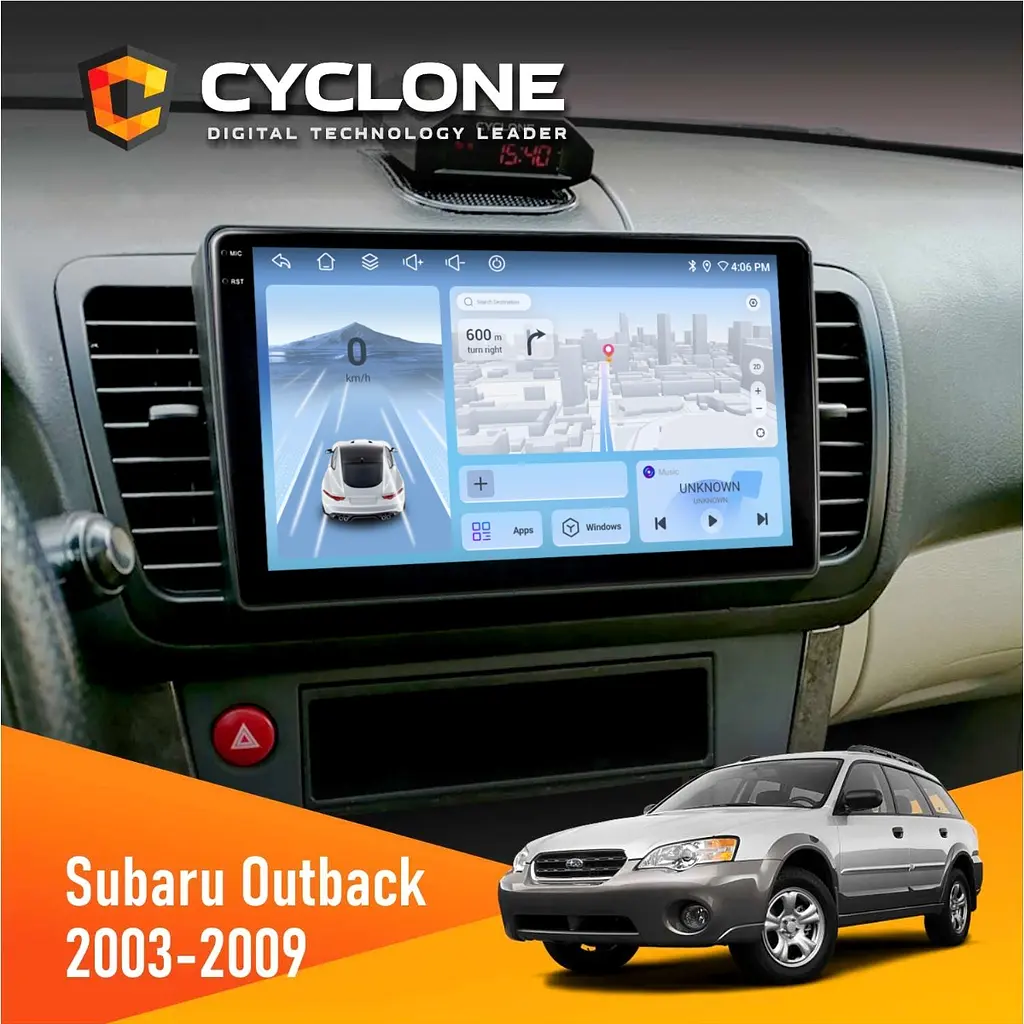 Штатна магнітола Subaru Outback 2003-2009 Cyclone C9-012 4x64, DSP, 4G Cyclone (НФ-00008031)