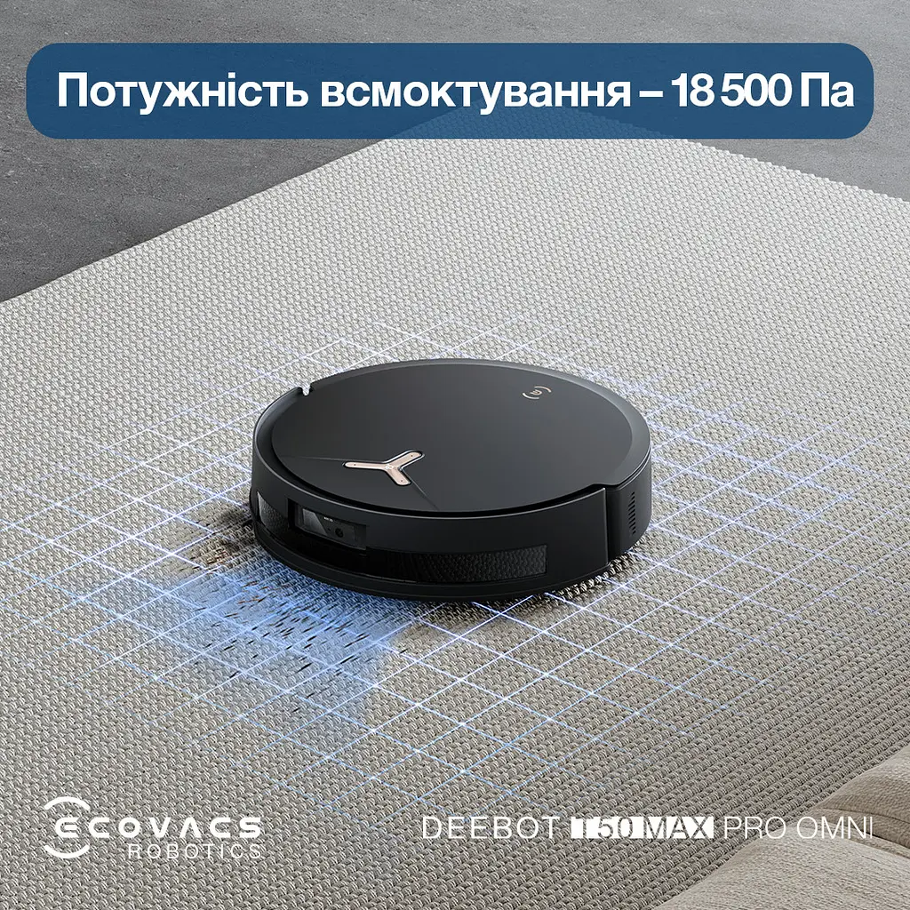 Робот-пилосос з вологим прибиранням ECOVACS Deebot T50 Max Pro Omni Black (DEX54) - фото 2