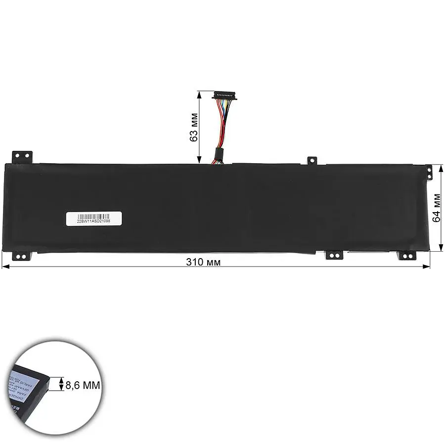 Батарея для ноутбука Lenovo L19M4PC2 (Legion 5 17IMH05 5 15ARH05 7 15IMH05) 15.36V 5350mAh 80Wh Чорний - фото 3