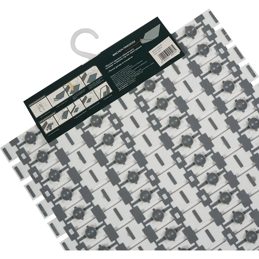 Килимок у ванну кімнату Eco Fabric смужка 69х40 см сірий (6940-001) - фото 6