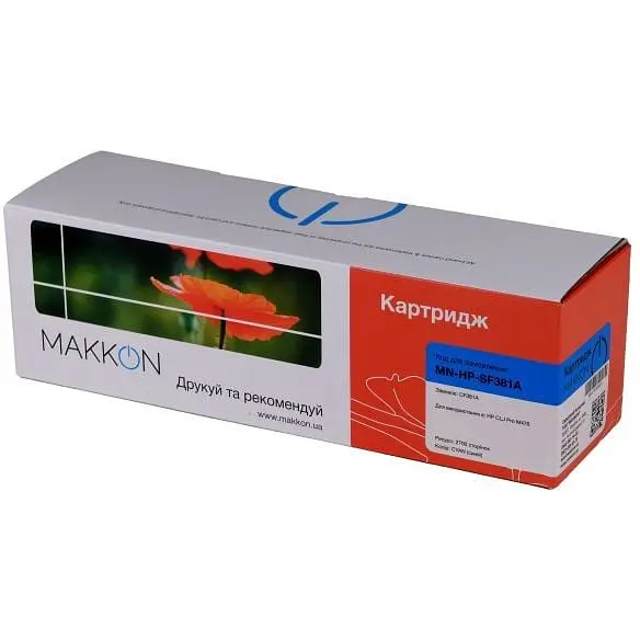Картридж Makkon для HP CF381A (312A) cyan (MN-HP-SF381A) - фото 3
